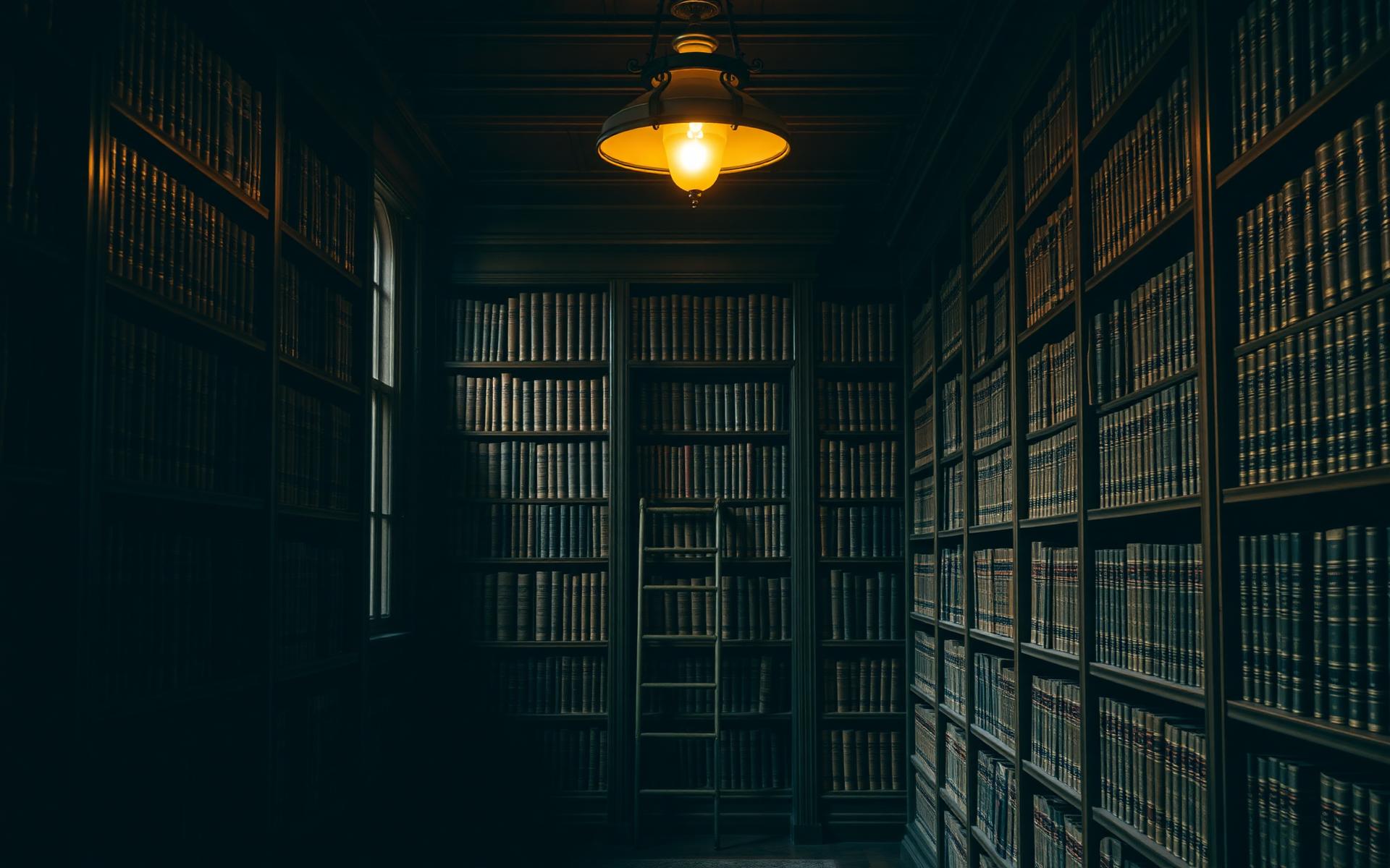 Private library with antique books